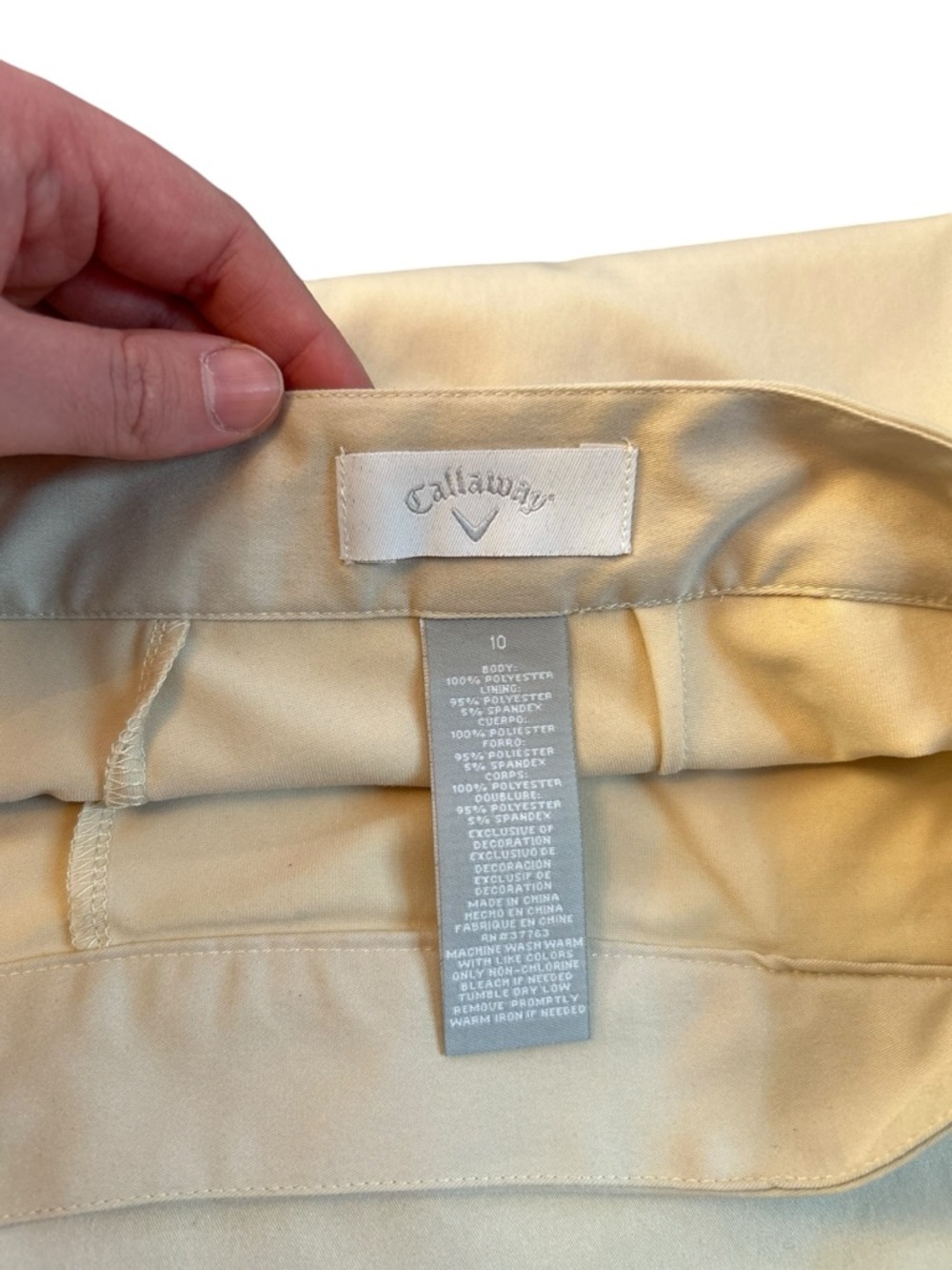 Callaway Golf Skort Women's 10 Beige Pleated Athletic Tennis Pickleball Zip - Picture 3 of 11